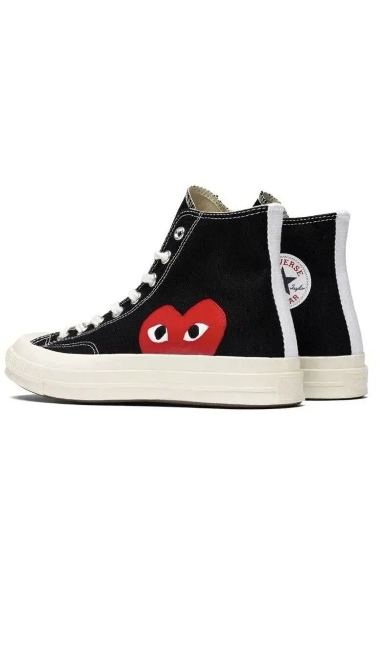Converse Chuck Taylor All-Star 70 Hi Comme des Garcons PLAY Black 10 Women NEW